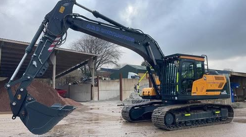 CASE excavator — field earthworks